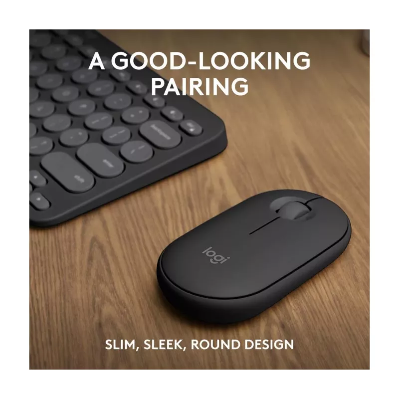 LOGITECH Pebble 2 Combo Tonal Graphite Qwerty US belaidė klaviatūra ir pelė