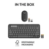 LOGITECH Pebble 2 Combo Tonal Graphite Qwerty US belaidė klaviatūra ir pelė