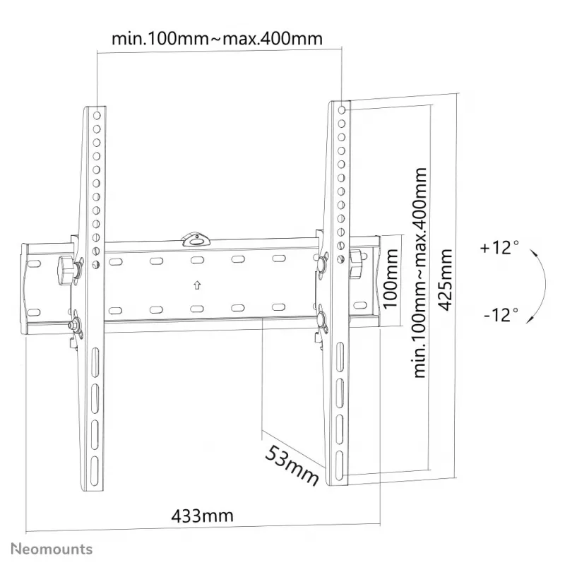 Neomounts FPMA-W350BLACK TV laikiklis sieninis 32-55 colių - pasukamas
