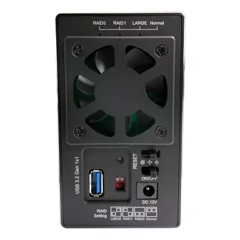 LC-POWER LC-35U3-RAID-2, Išorinis 2x 3,5 inch standžiųjų diskų korpusas su RAID, aliuminis, juodas