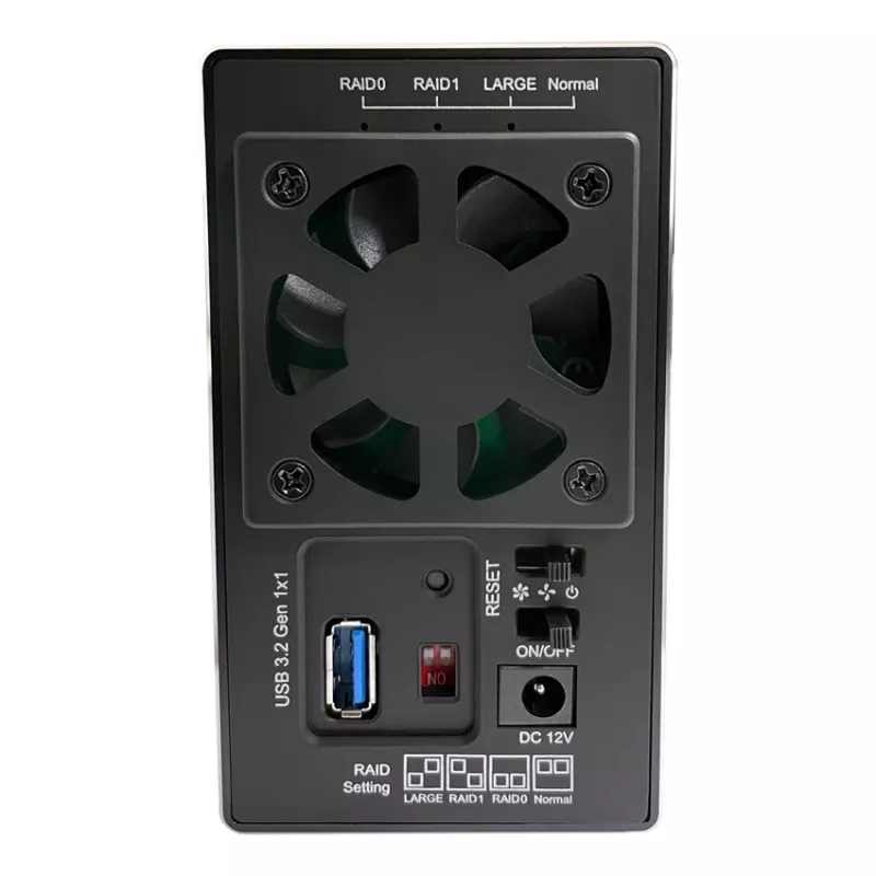 LC-POWER LC-35U3-RAID-2, Išorinis 2x 3,5 inch standžiųjų diskų korpusas su RAID, aliuminis, juodas