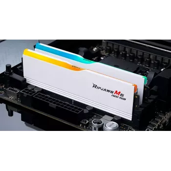 DIMM 32 GB DDR5-6000 (2x 16 GB) Dual-Kit, Arbeitsspeicher weiß, F5-6000J3636F16GX2-RM5NRW, Ripjaws M5 Neo RGB, AMD EXPO