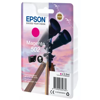 Epson 502 rašalo kasetė, vienetinė, purpurinė, standartinė talpa, 3,3 ml, 165 puslapių