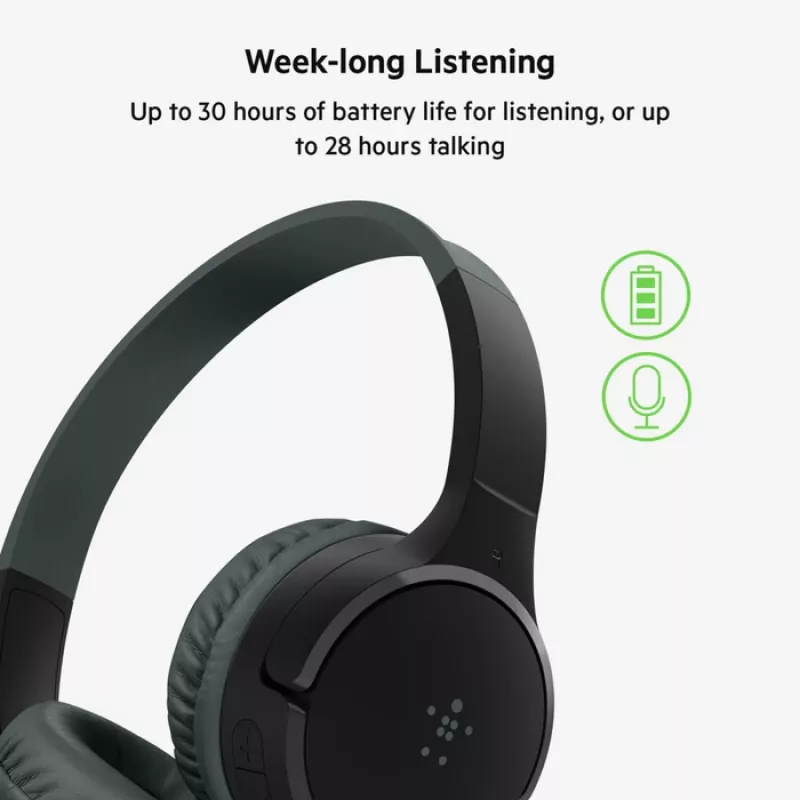 BELKIN SoundForm Kids belaidžiai ausinės vaikams – Stereo – Juoda