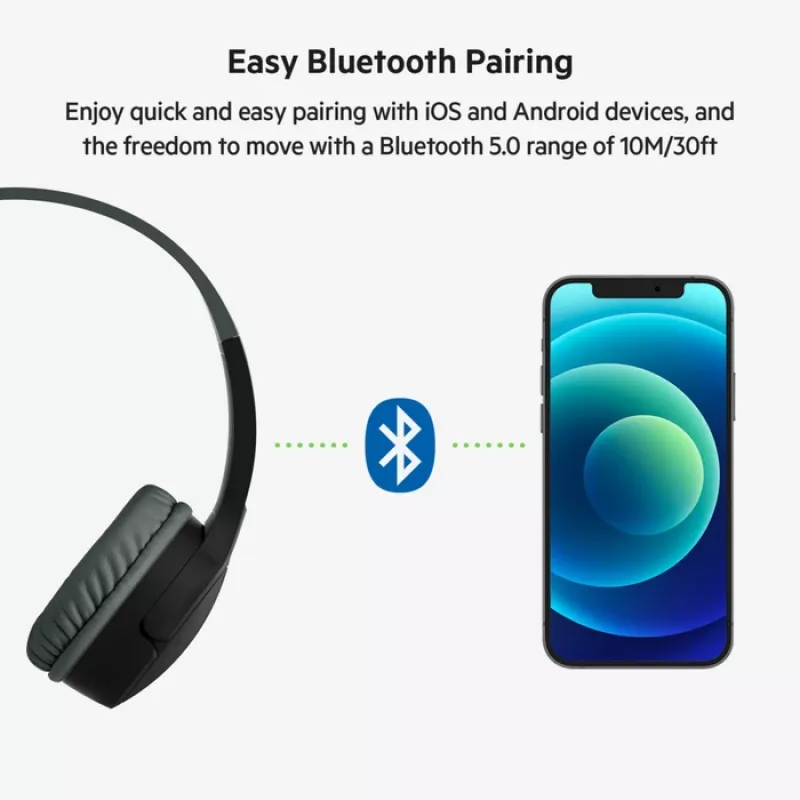 BELKIN SoundForm Kids belaidžiai ausinės vaikams – Stereo – Juoda