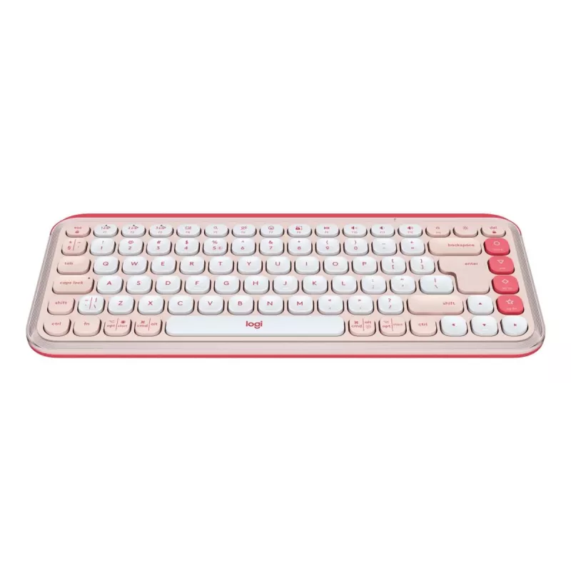 LOGITECH belaidė klaviatūra Pop Icon Keys - Rožinė ir Balta QWERTY UK
