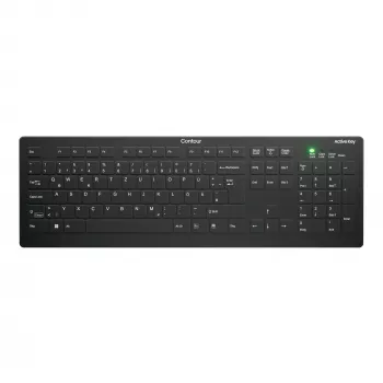 Contour Design Active Key Contour QuickClean medicininė klaviatūra su nuimamu dangteliu, pilno dydžio, belaidė, juoda, DE, C8112