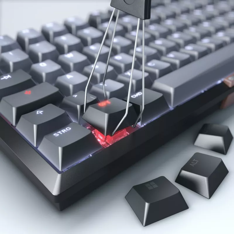 CHERRY KW 300 MX klaviatūra USB + Bluetooth QWERTZ vokiška juoda, vario, pilka