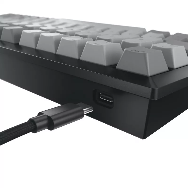 CHERRY KW 300 MX klaviatūra USB + Bluetooth QWERTZ vokiška juoda, vario, pilka