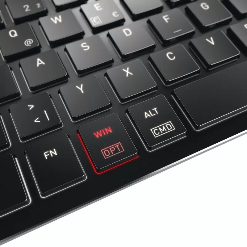 CHERRY KW X ULP 2.0 MINI klaviatūra, 75%, mechaninė, USB / RF belaidė / Bluetooth, QWERTZ vokiškas išdėstymas, juoda
