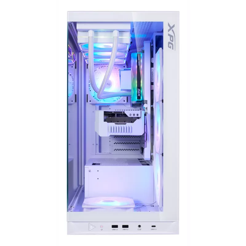 XPG INVADER X BTF MID-TOWER-CASE White, Midi bokštas, PC, Baltas, ATX, micro ATX, Mini-ATX, SPCC, Grūdintas stiklas, 17.5 cm