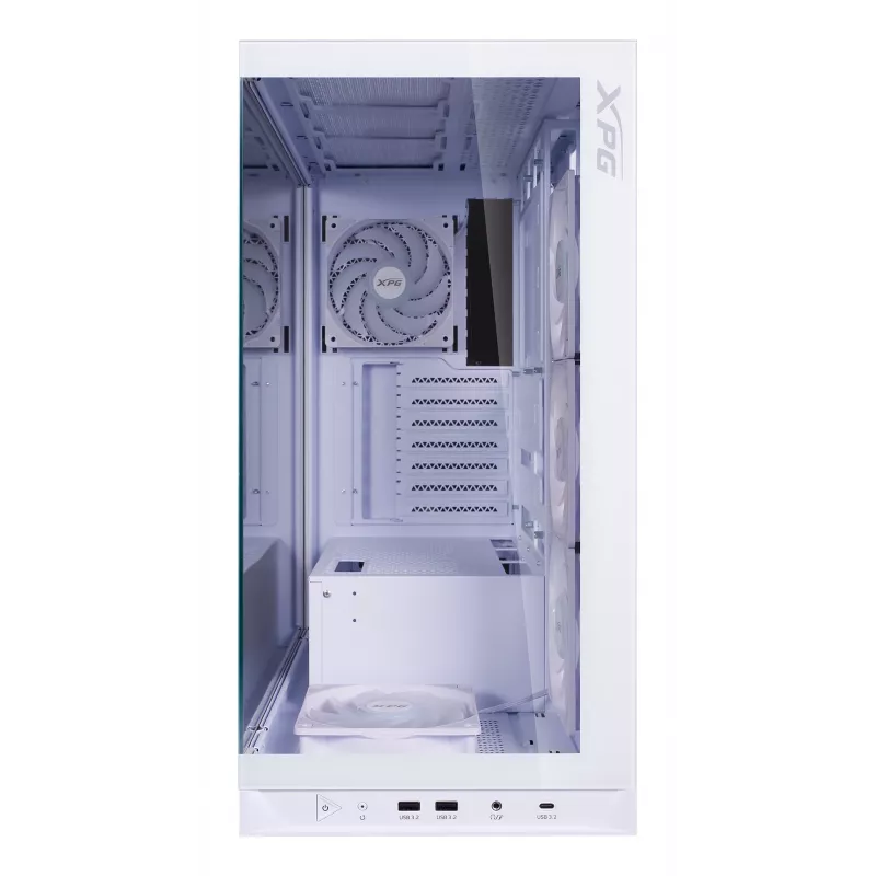 XPG INVADER X BTF MID-TOWER-CASE White, Midi bokštas, PC, Baltas, ATX, micro ATX, Mini-ATX, SPCC, Grūdintas stiklas, 17.5 cm