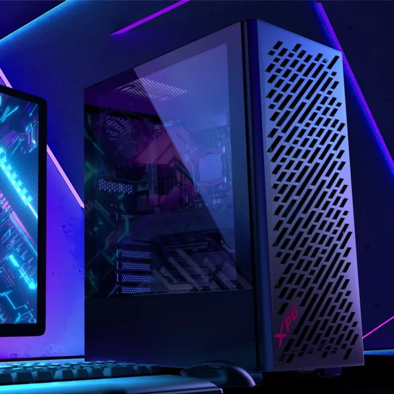 XPG VALOR AIR vidutinis bokštas, juodas, Midi Tower, PC, ATX, micro ATX, Mini-ATX, anglinis plienas, grūdintas stiklas, 16,6 cm