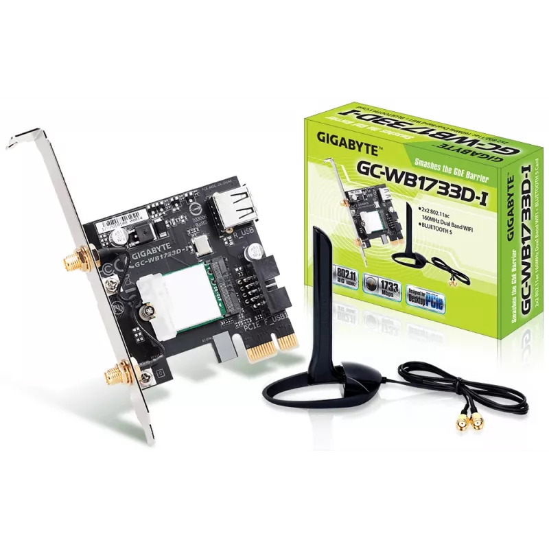 GIGABYTE GC-WB1733D-I vidinė tinklo plokštė WLAN / Bluetooth 1733 Mbit/s
