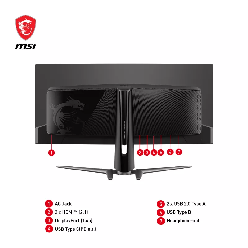 Monitorius MSI MAG 341CQPDE QD-OLED 86,4 cm (34 col.) 3440x1440 UltraWide Quad HD juodas