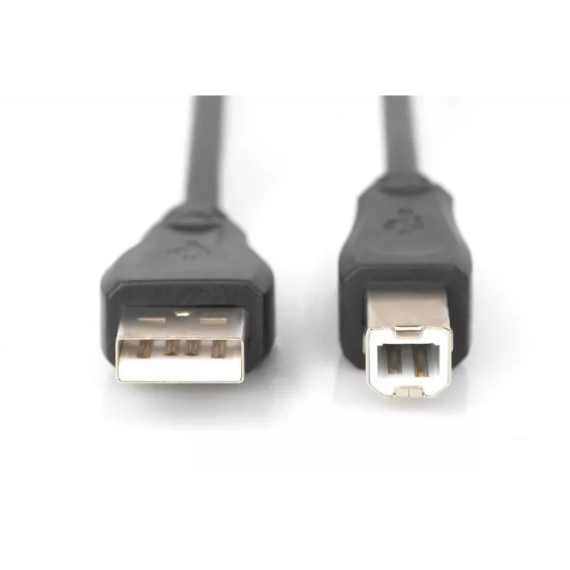 Digitus AK-300105-018-S USB 2.0 kabelis, A tipo kištukas – B tipo kištukas, 1,8 m, juodas