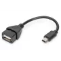 DIGITUS USB 2.0 adapterinis kabelis, OTG, tipas mini B - A M/F, 20 cm, USB 2.0, juodas