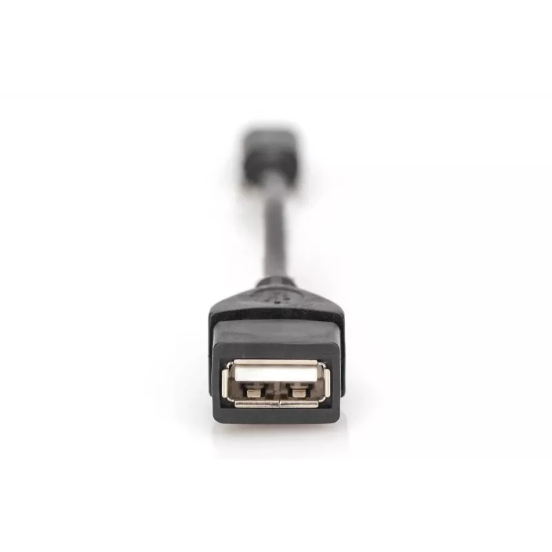 DIGITUS USB 2.0 adapterinis kabelis, OTG, tipas mini B - A M/F, 20 cm, USB 2.0, juodas