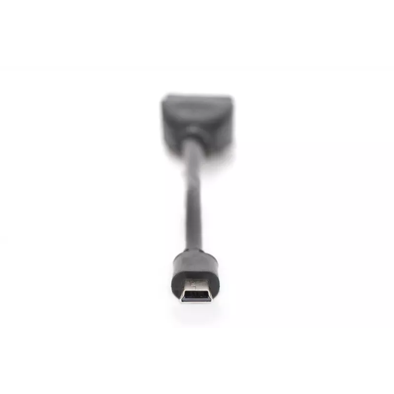 DIGITUS USB 2.0 adapterinis kabelis, OTG, tipas mini B - A M/F, 20 cm, USB 2.0, juodas
