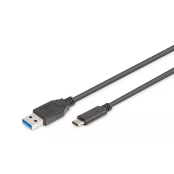 DIGITUS ASSMANN USB Type-C jungiamasis laidas, tipas C į A M/M, 1m Super Speed Juoda