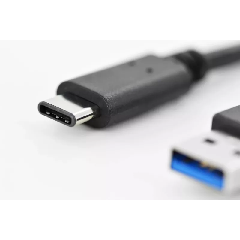 DIGITUS ASSMANN USB Type-C jungiamasis laidas, tipas C į A M/M, 1m Super Speed Juoda