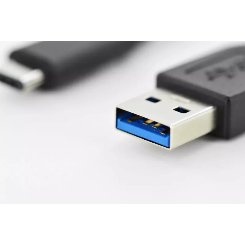 DIGITUS ASSMANN USB Type-C jungiamasis laidas, tipas C į A M/M, 1m Super Speed Juoda