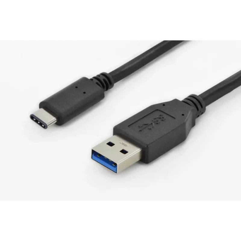 DIGITUS ASSMANN USB Type-C jungiamasis laidas, tipas C į A M/M, 1m Super Speed Juoda