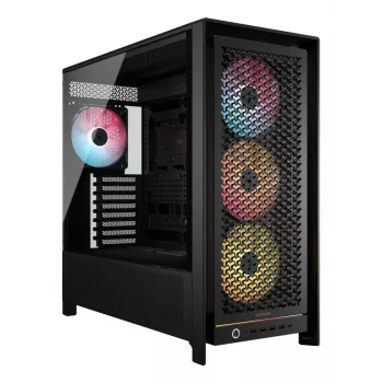 PC korpusas CORSAIR FRAME 5000D RS ARGB Midi Tower juodas — ATX, palaiko 3x140mm priekinius ventiliatorius, 2.5/3.5 colio diskus
