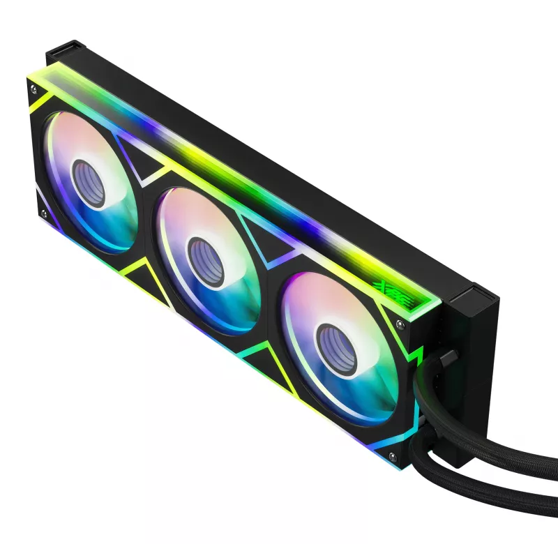XPG LEVANTE II 360 Black, skysčio aušintuvas AIO, 12 cm, juodas