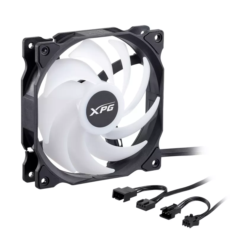XPG VENTO 120 ARGB PWM (3 vnt.) Juodas, Ventiliatorius, 12 cm, 300 RPM, 1650 RPM, Juodas