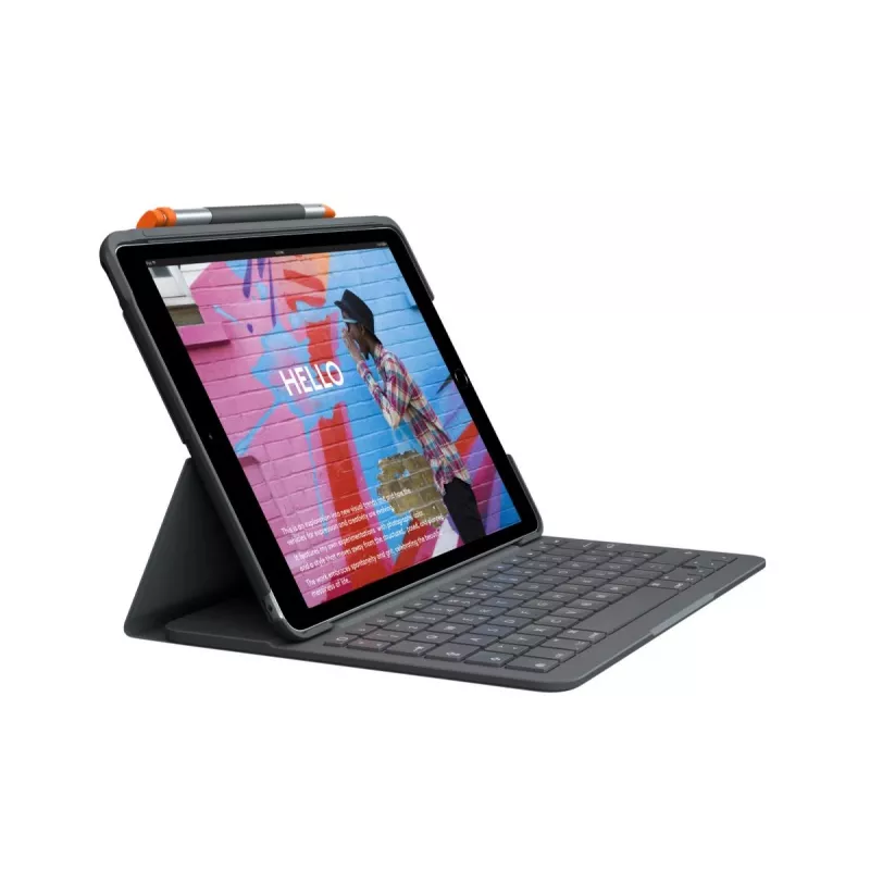 LOGITECH Slim Folio, iPad 7 kartai, Graphite, Qwertz Deutsch