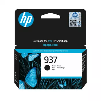 HP 937 Original juodas rašalo kasetė, juoda, 1 vnt., 1250 puslapių