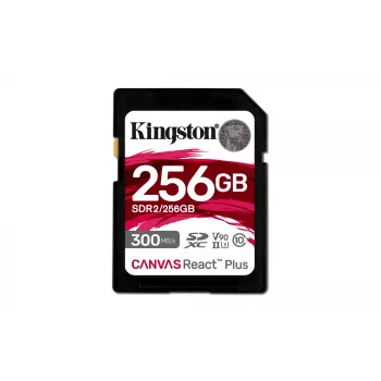 Kingston Canvas React Plus 256 GB SDXC UHS-II 300R/260W U3 V90, skirta Full HD/4K/8K