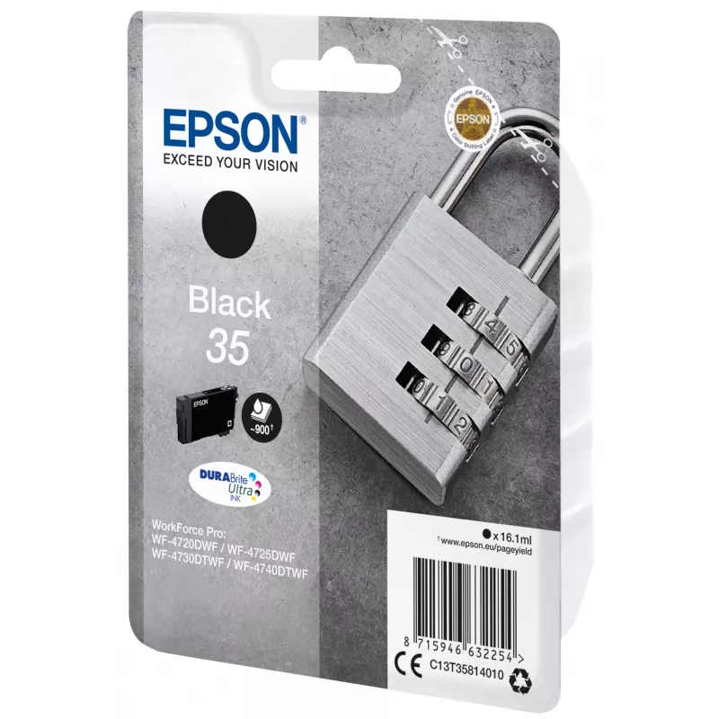 Kasetė Epson 35 WF-4720 WF-4720DWF WF-4725DWF WF-4730 WF-4730DTWF WF-4740 WF-4740DTWF Juoda