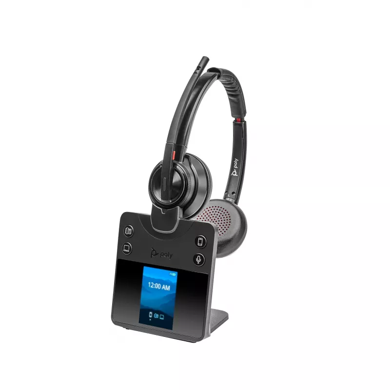 HP Poly Savi 8420 Office Stereo DECT 1880-1900 MHz belaidė ausinė, biuras/skambučių centras, 160 g, juoda