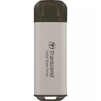TRANSCEND ESD300S - 512GB nešiojamas SSD - USB Type-C - 3D NAND Flash - sidabrinis