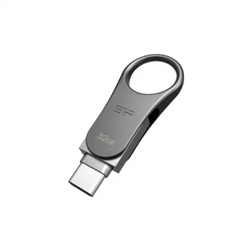SILICON POWER Mobile C80 - 32GB Dual USB atmintukas - Type-C / Type-A - Pilka
