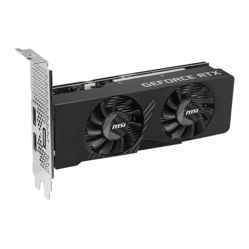 MSI GeForce RTX 3050 LP E 6G OC vaizdo plokštė, 6 GB GDDR6, PCIe x8 4.0, 1492 MHz, 96 bit, 2x HDMI 2.1 + DP 1.4a, 70 W, 2 ventiliatoriai, žemo profilio