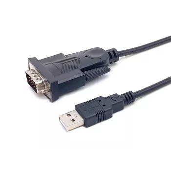Equip USB-A į Serial (DB9) laidas, M/M 1,5 m, juodas