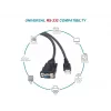 Equip USB-A į Serial (DB9) laidas, M/M 1,5 m, juodas