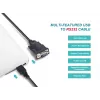 Equip USB-A į Serial (DB9) laidas, M/M 1,5 m, juodas
