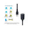 Equip USB-A į Serial (DB9) laidas, M/M 1,5 m, juodas