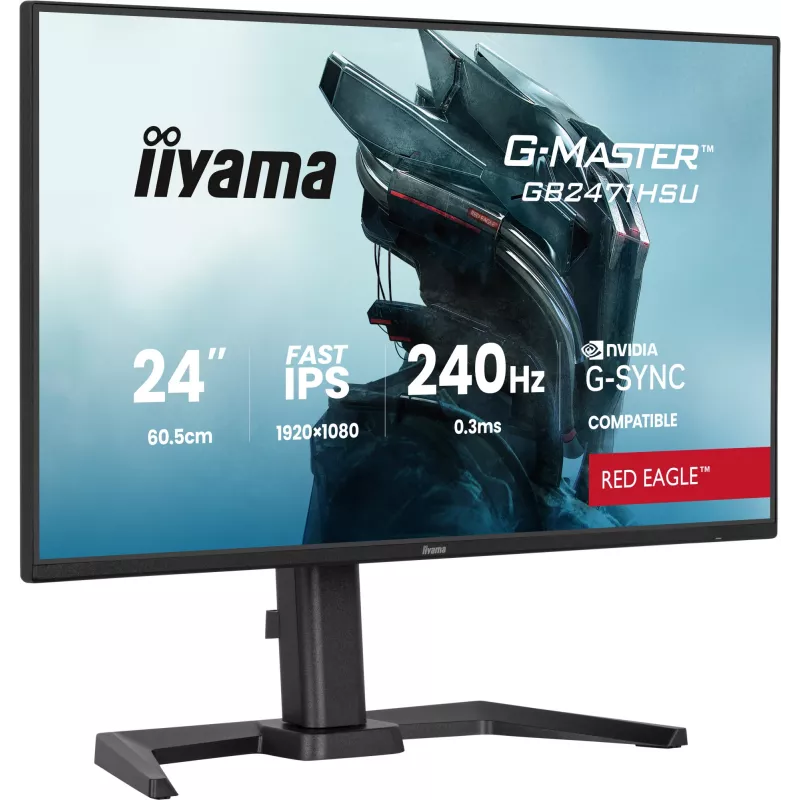 IIYAMA G-MASTER GB2471HSU-B1 kompiuterio monitorius 60.5 cm (23.8 colio) 1920 x 1080 pikselių Full HD juodas