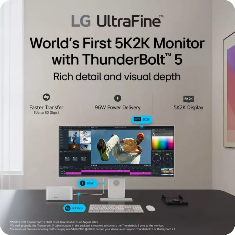 LG 40U990A-W monitor kompiuterinis 101,6 cm (40 colių) 5120 x 2160 pikselių WUHD juodas