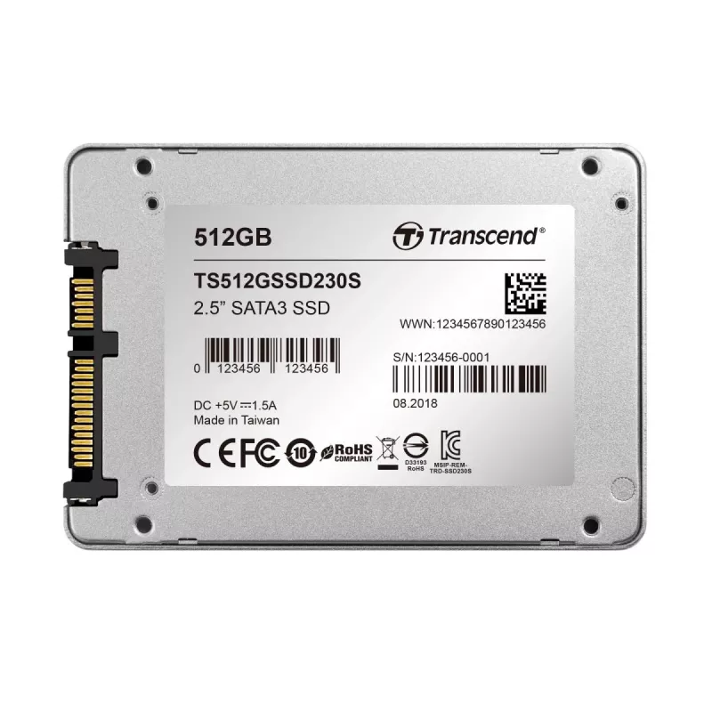 TRANSCEND SSD 230s 512GB 2.5in SATA III 6Gb/s TLC aliuminio korpusas