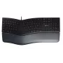 Laidinė ergonomiška pilno dydžio klaviatūra Cherry KC 4500 ERGO Juoda USB QWERTY UK 109 klavišų lenktas išdėstymas riešo atrama 1,8 m laidas