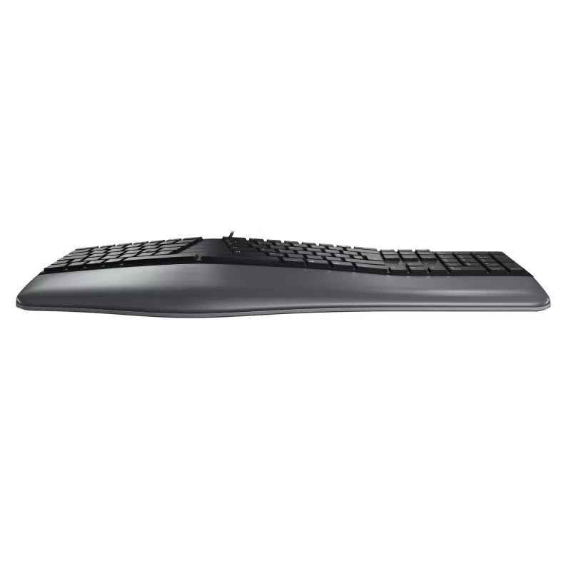 Laidinė ergonomiška pilno dydžio klaviatūra Cherry KC 4500 ERGO Juoda USB QWERTY UK 109 klavišų lenktas išdėstymas riešo atrama 1,8 m laidas