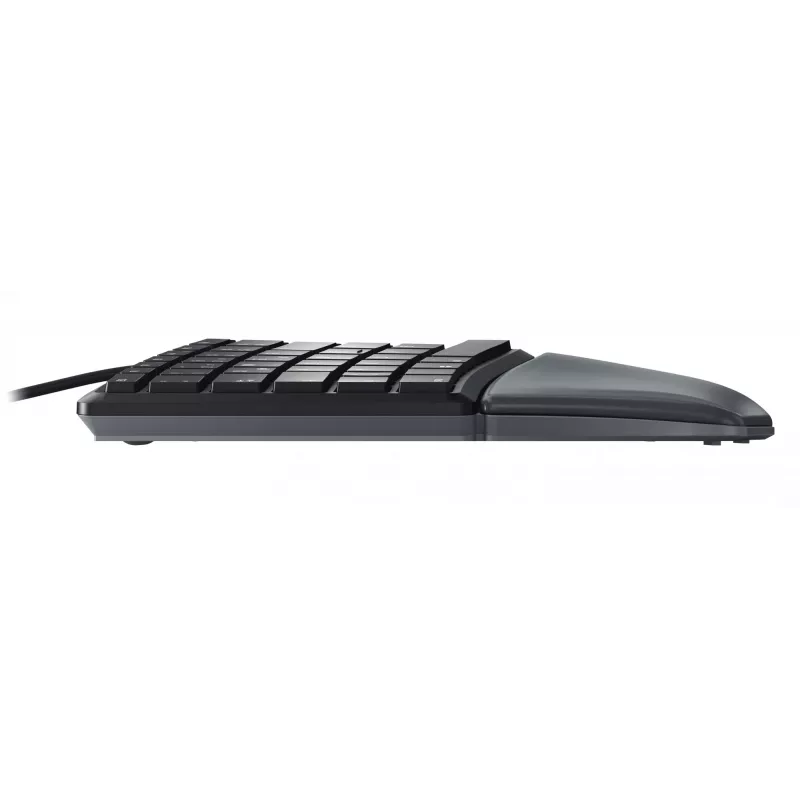 Laidinė ergonomiška pilno dydžio klaviatūra Cherry KC 4500 ERGO Juoda USB QWERTY UK 109 klavišų lenktas išdėstymas riešo atrama 1,8 m laidas