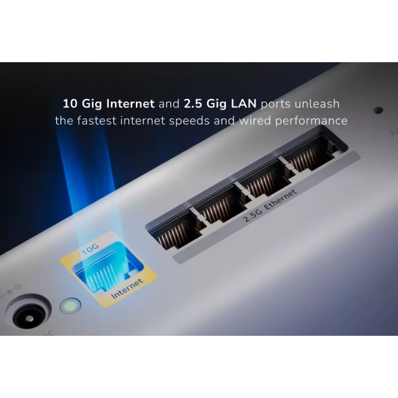NETGEAR Orbi 870 Tri-Band (2.4 GHz / 5 GHz / 6 GHz) Wi-Fi 7 (802.11be) maršrutizatorius baltas 4 vidinės antenos