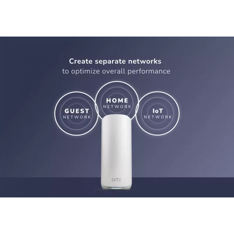 NETGEAR Orbi 870 Tri-Band (2.4 GHz / 5 GHz / 6 GHz) Wi-Fi 7 (802.11be) maršrutizatorius baltas 4 vidinės antenos